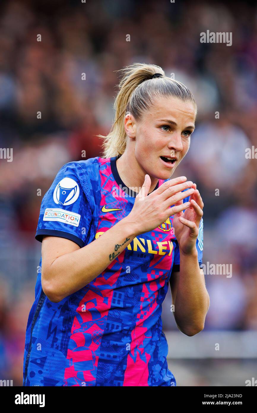 BARCELLONA - Apr 22: Ana Maria Crnogorcevic in azione durante la partita della UEFA Women's Champions League tra il FC Barcelona e la VfL Wolfsburg al Camp Foto Stock