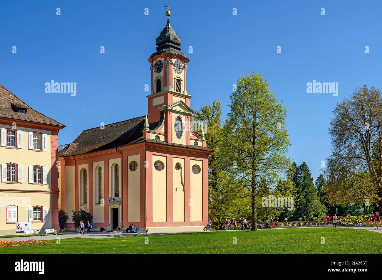 Chiesa del Castello di Santa Maria, Isola di Mainau, Lago di Costanza, Baden-Wuettemberg, Germania Foto Stock