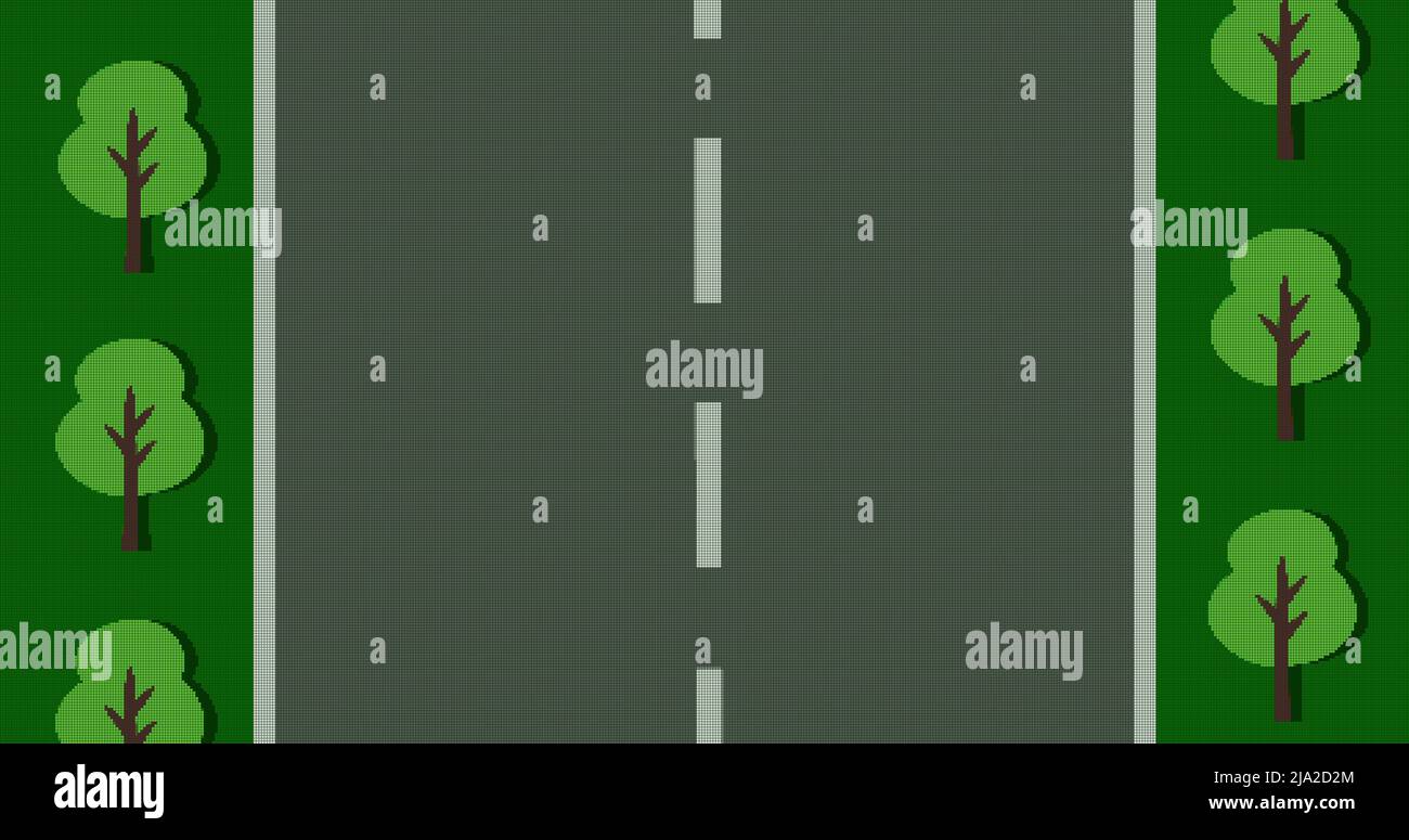 Immagine dello schermo del gioco di immagini con la strada in movimento Foto Stock