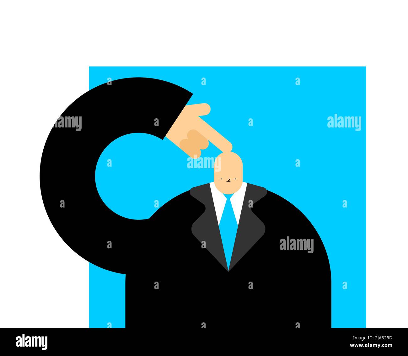 Businessman gli graffia la testa. Businessman pensiero. Illustrazione vettoriale Illustrazione Vettoriale