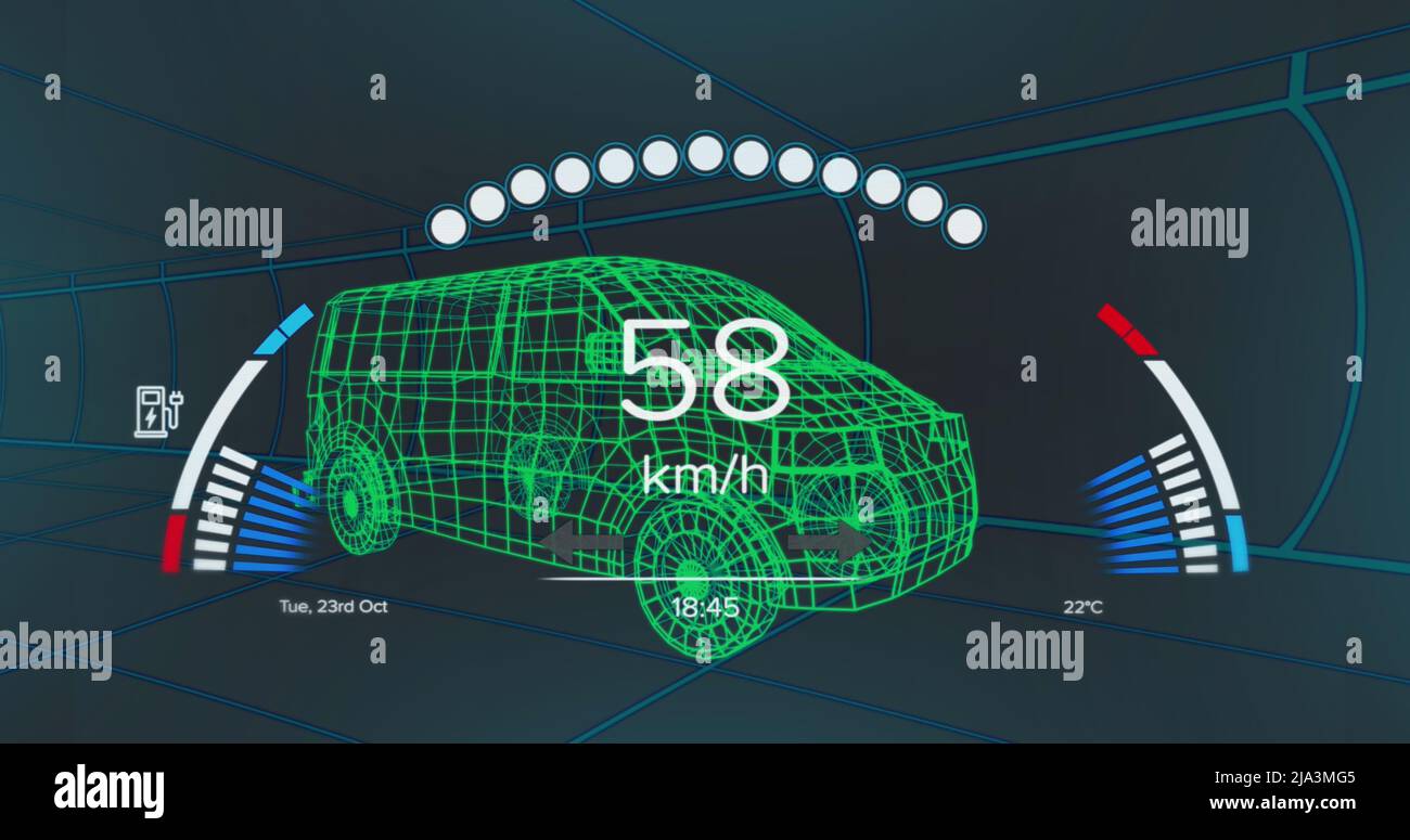 Immagine del pannello dell'auto sull'auto digitale Foto Stock