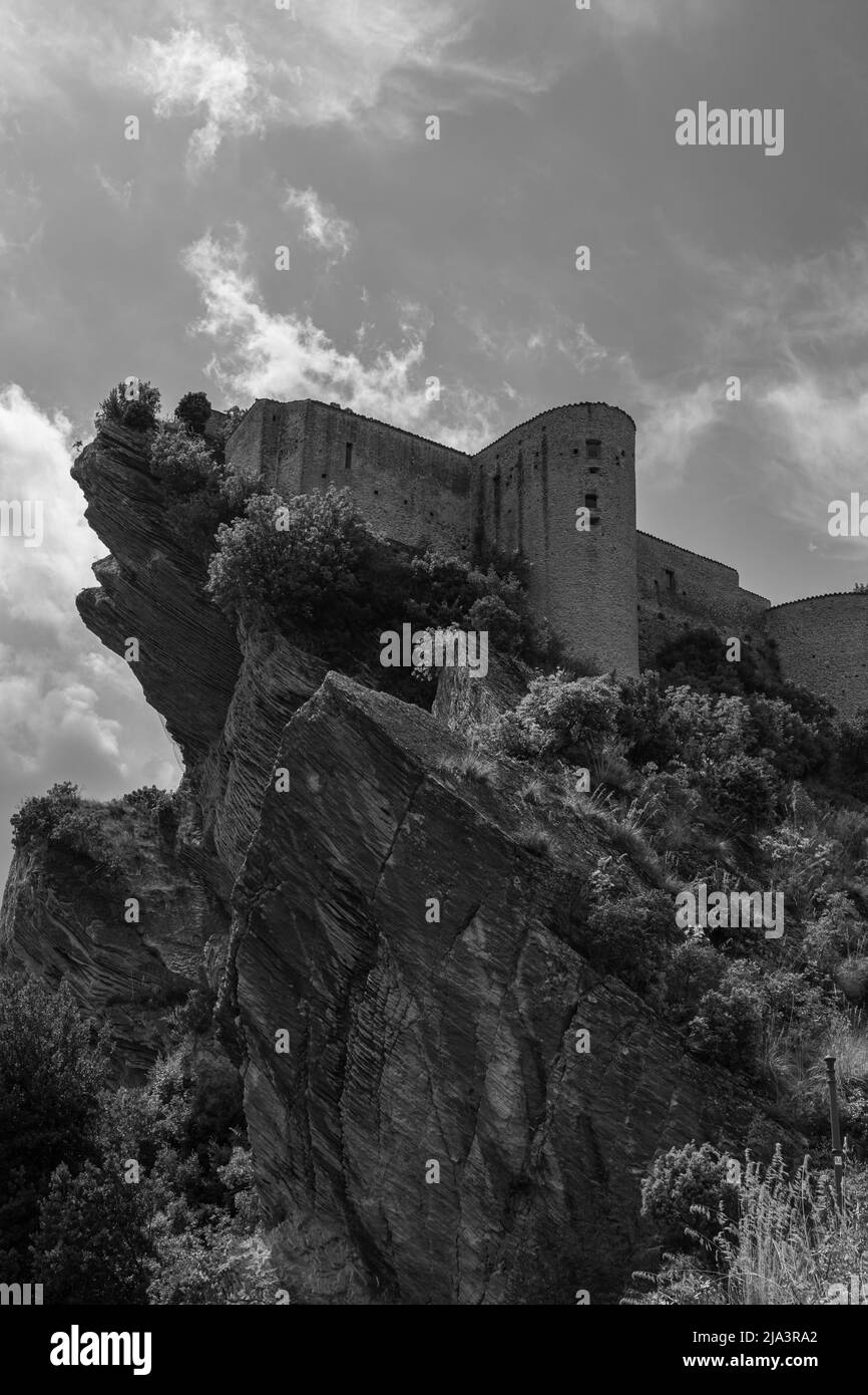 Roccascalegna, Chieti, Abruzzo, il castello medievale Foto Stock