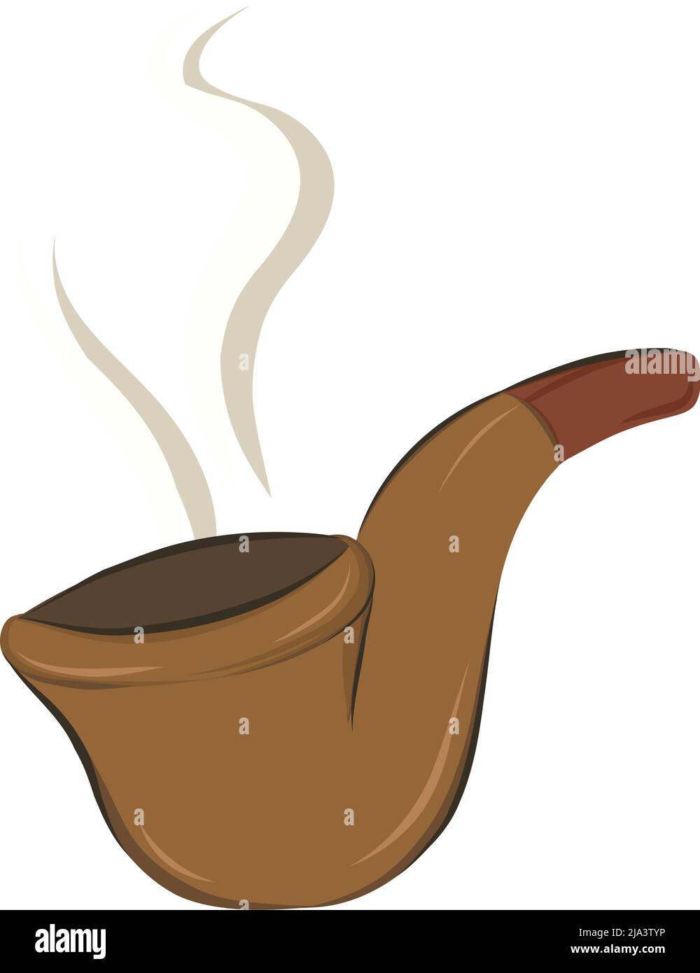 Sigaro elegante stile retrò, tubo fumante Illustrazione Vettoriale