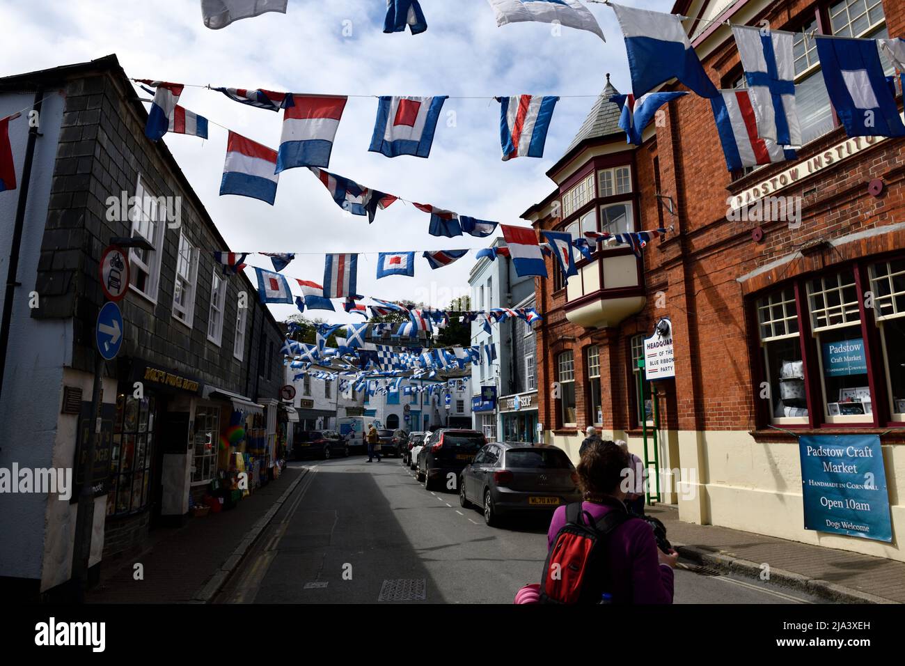 Padstow dopo le celebrazioni del Mayday Cornovaglia Inghilterra uk Foto Stock