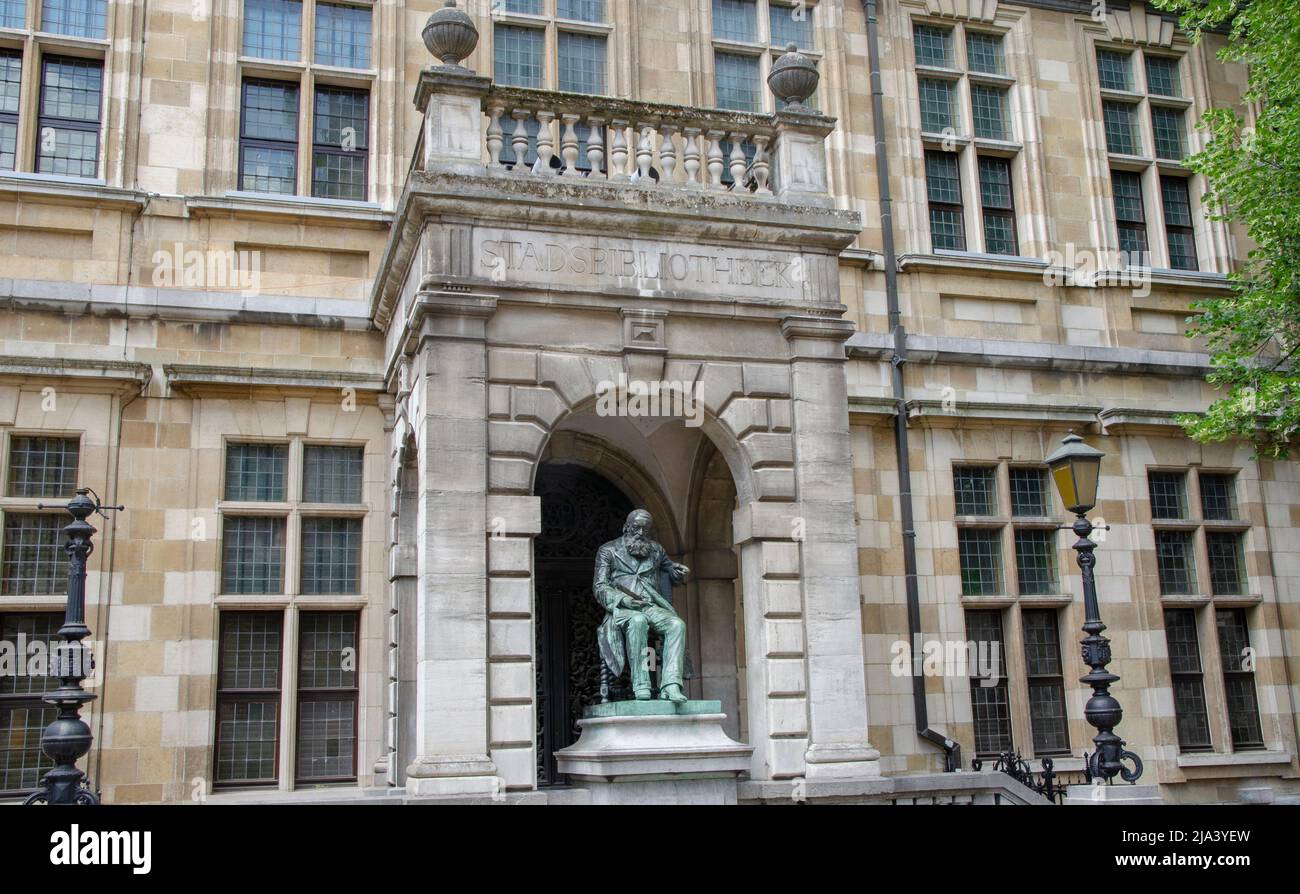 Anversa Maggio 2022: La Biblioteca di coscienza Hendrik è il luogo ideale per chi vuole saperne di più sulla storia di Anversa. Foto Stock