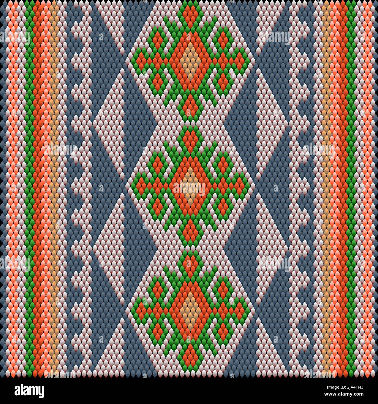 Un ornamento tradizionale di popoli e paesi dell'America Latina in cui i colori ricchi attirano attenzione e ricchezza. Tappeti tessuti da donna con orname Illustrazione Vettoriale