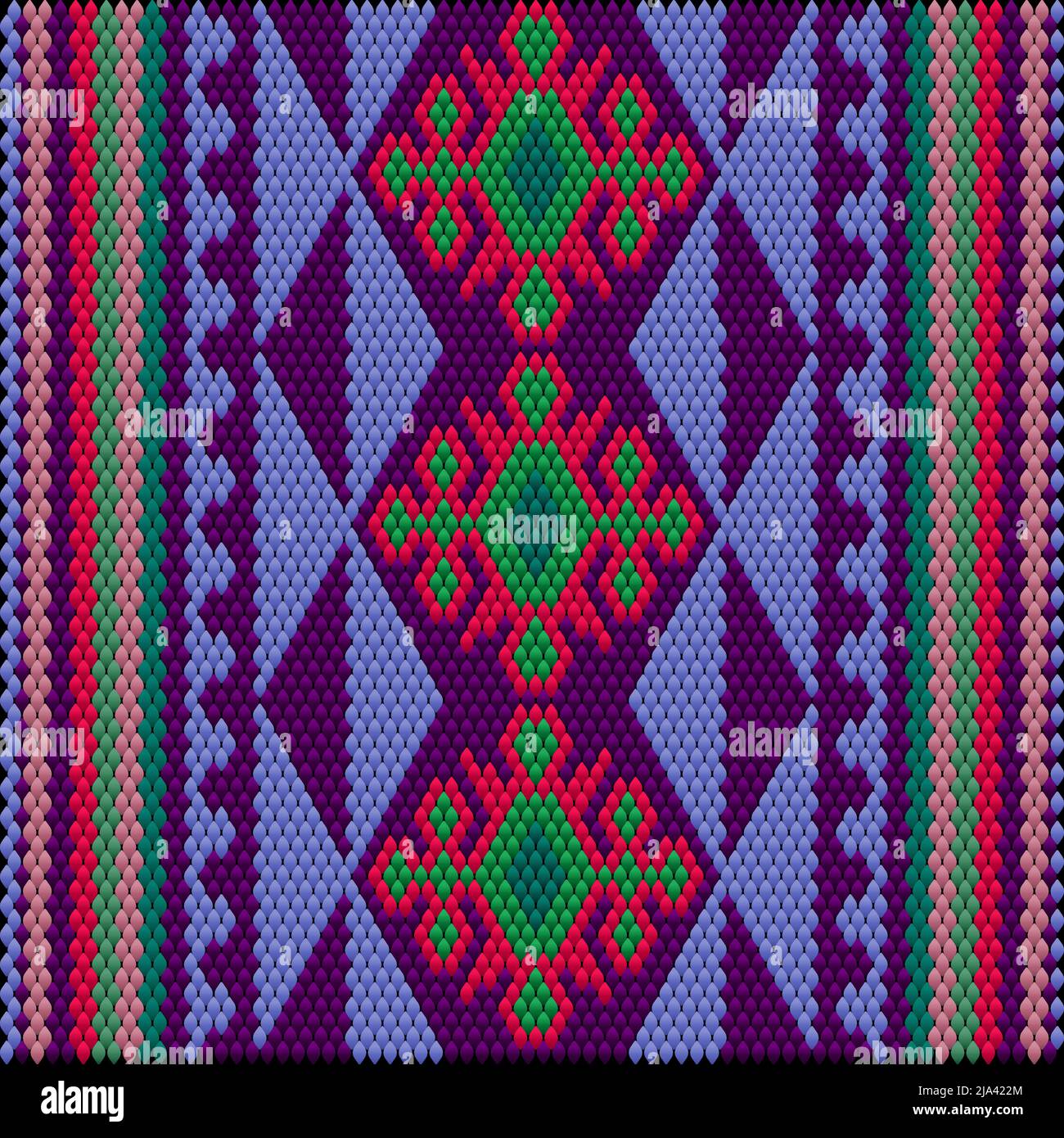 Un ornamento tradizionale di popoli e paesi dell'America Latina in cui i colori ricchi attirano attenzione e ricchezza. Tappeti tessuti da donna con orname Illustrazione Vettoriale