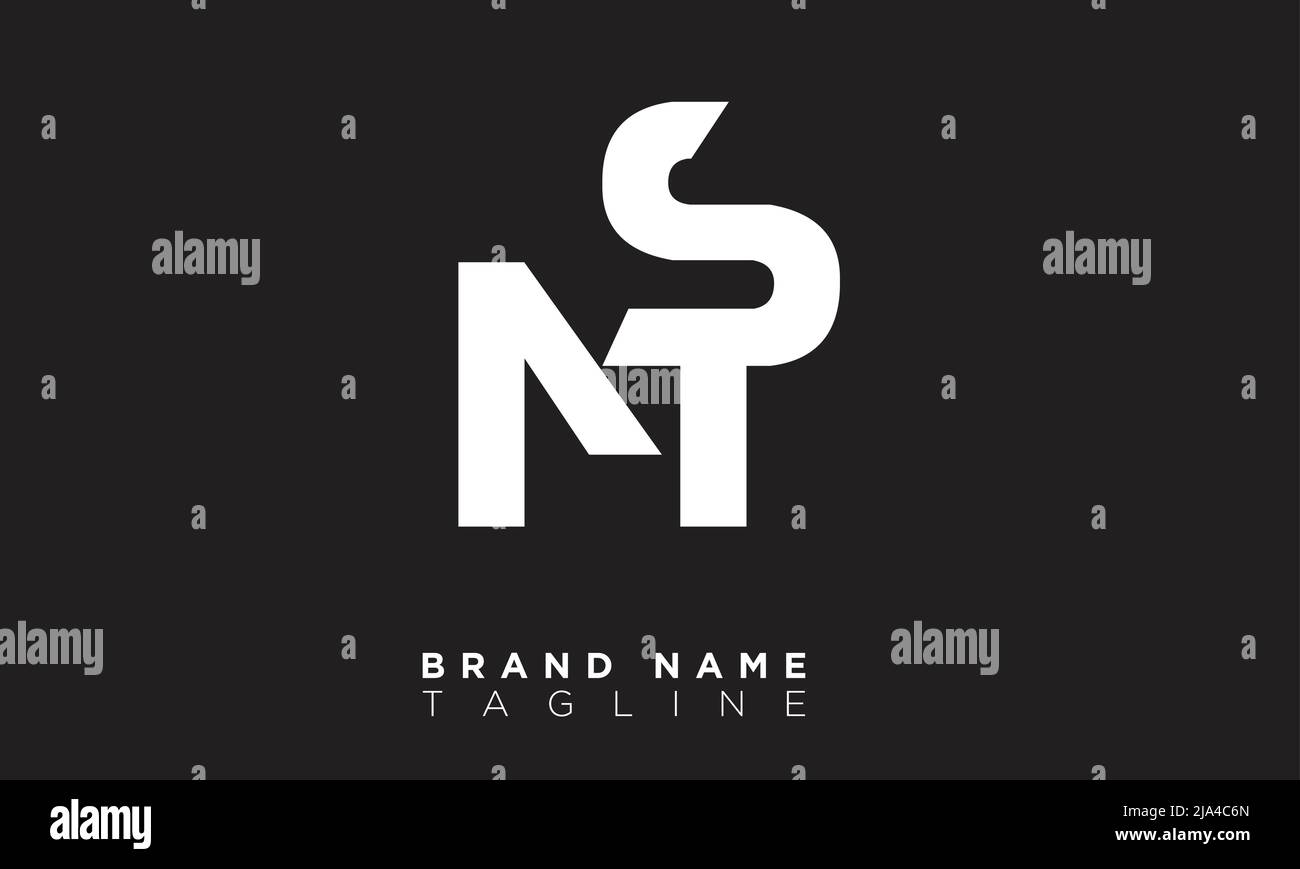 MS Alphabet lettere iniziali logo monogramma Illustrazione Vettoriale