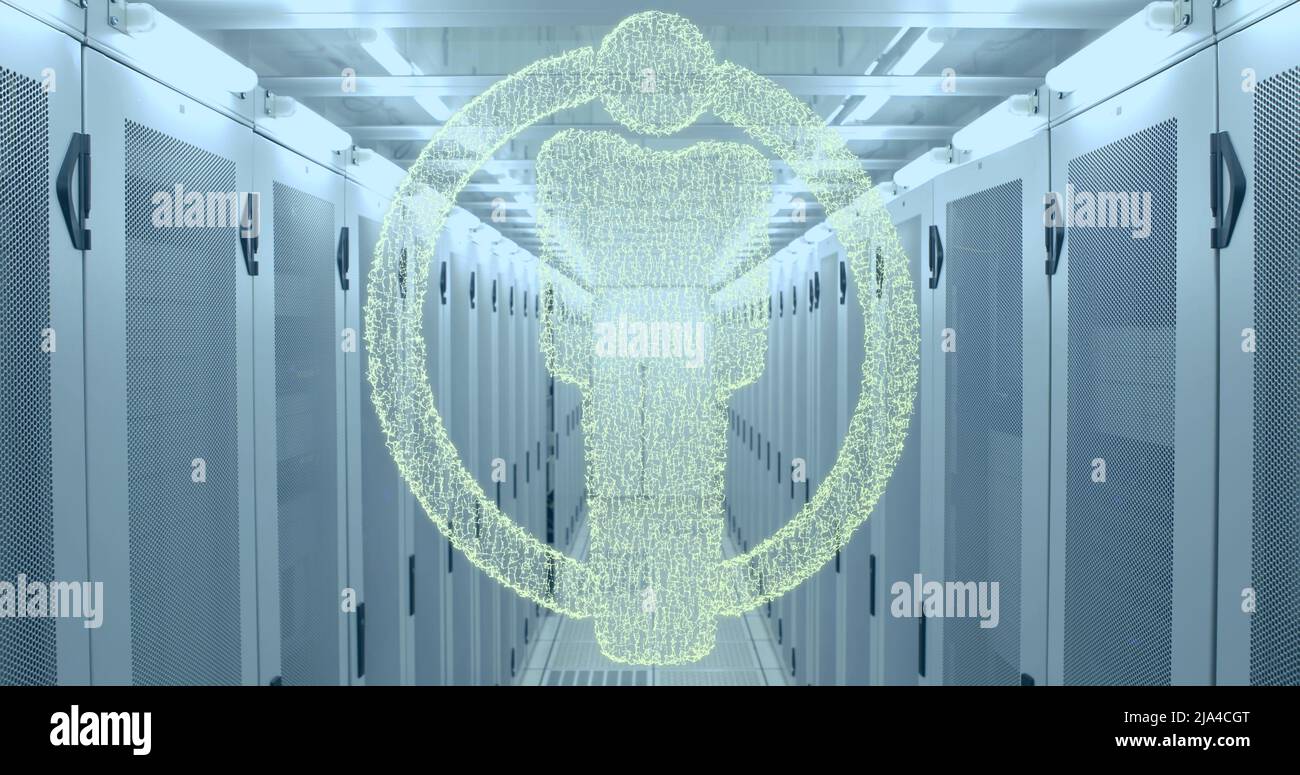 Immagine dell'icona persone sulla sala server Foto Stock