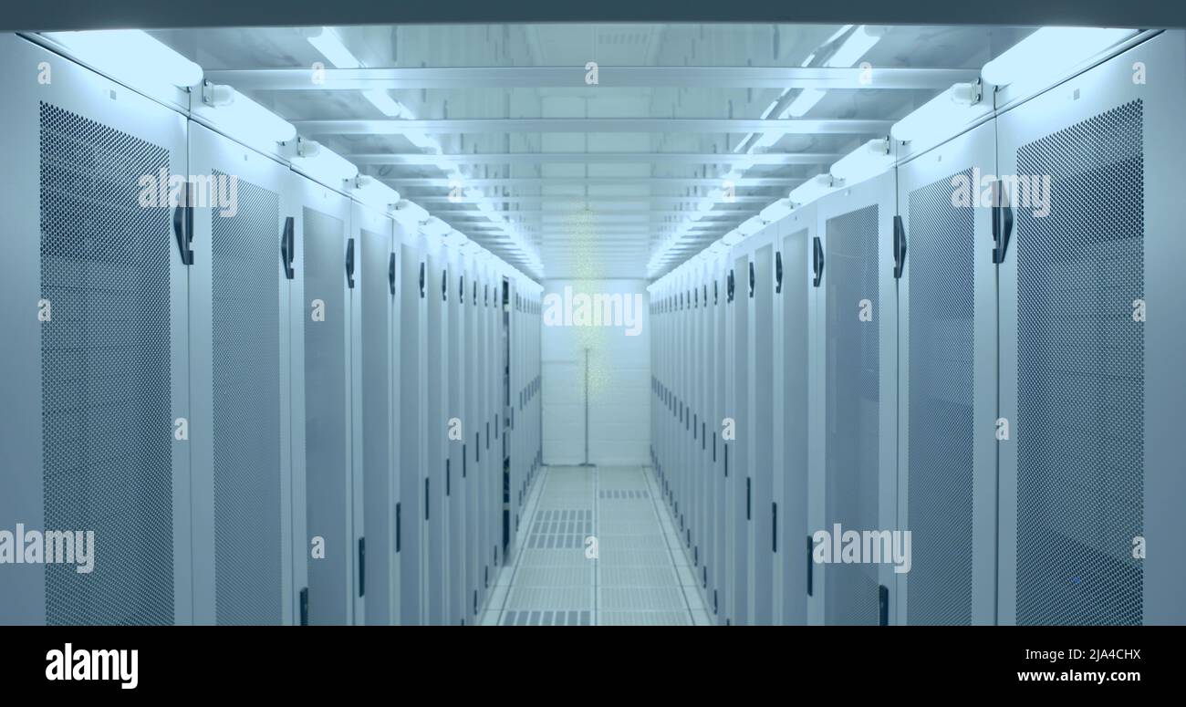 Immagine dell'icona persone sulla sala server Foto Stock