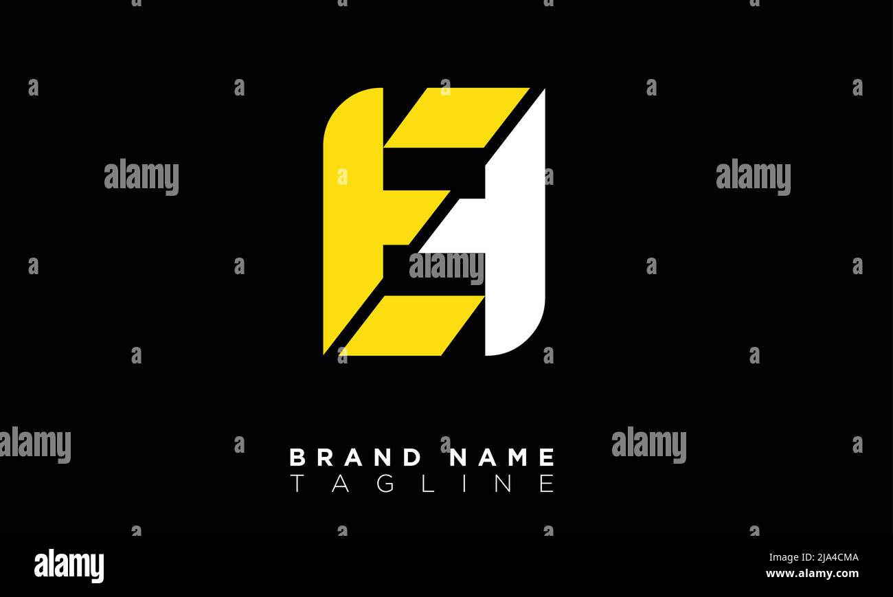 Lettere alfabetiche EH iniziali logo monogramma Illustrazione Vettoriale
