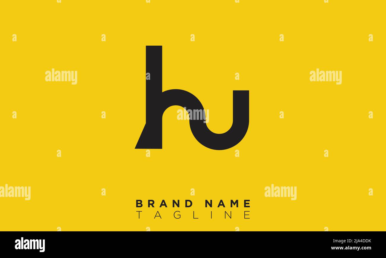 HU lettere alfabetiche iniziali logo monogramma Illustrazione Vettoriale