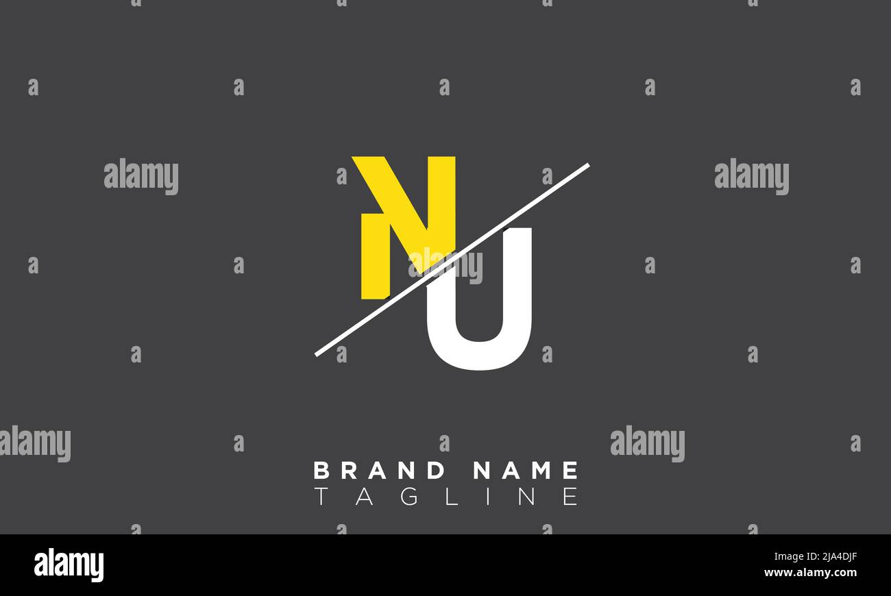 NU lettere alfabetiche iniziali logo monogramma un, N e U. Illustrazione Vettoriale