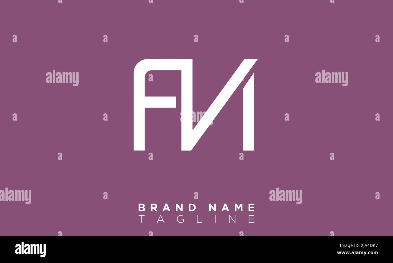 Lettere maiuscole iniziali Logo monogramma FN, NF, F e N. Illustrazione Vettoriale