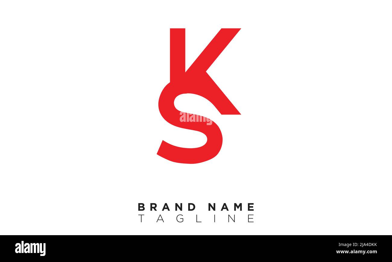 Lettere alfabetiche iniziali logo monogramma SK, KS, S e K. Illustrazione Vettoriale