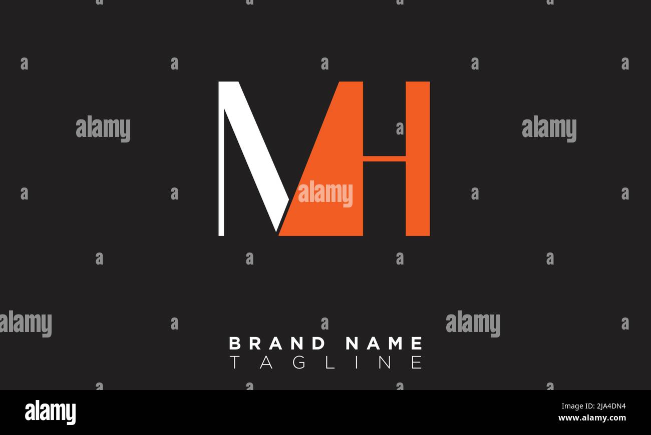 Lettere alfabetiche iniziali logo monogramma MH, HM, M e H. Illustrazione Vettoriale
