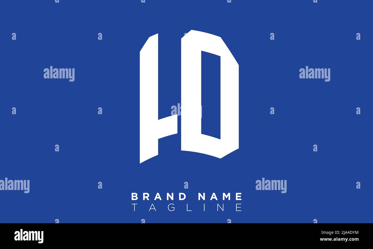 Lettere alfabetiche iniziali logo Monogramma HD, DH, H e D. Illustrazione Vettoriale