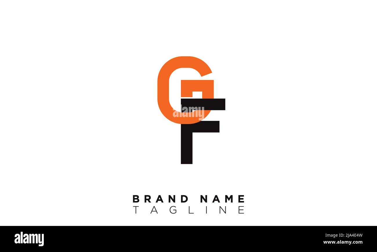 Lettere alfabetiche iniziali logo monogramma GF, FG, G e F. Illustrazione Vettoriale