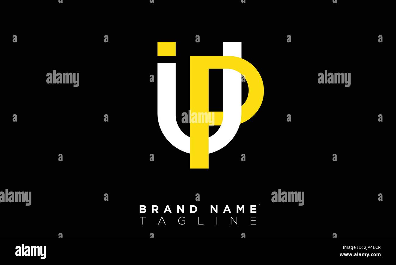 Lettere alfabetiche iniziali logo monogramma SU, PU, U e P. Illustrazione Vettoriale