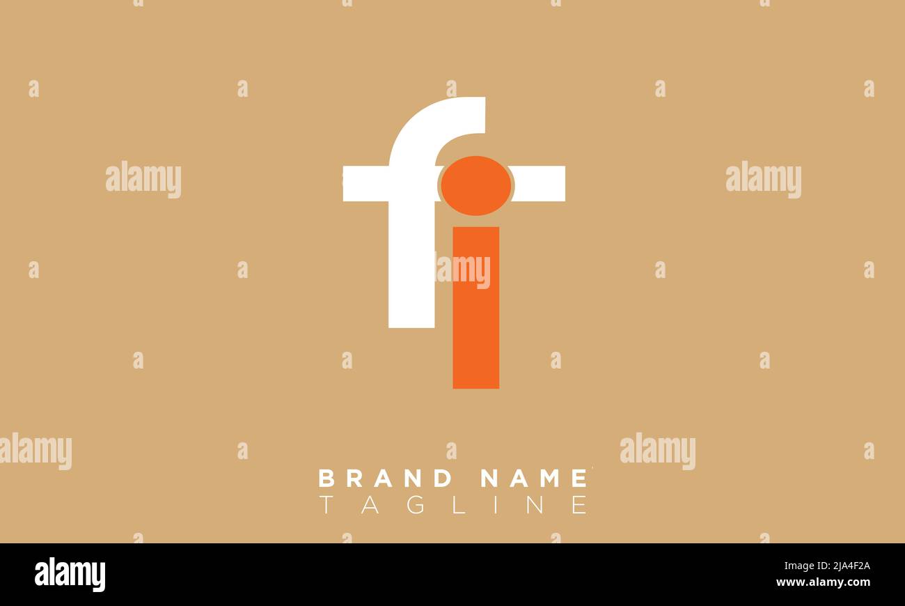 Lettere alfabetiche iniziali logo monogramma Fi, IF, F e I. Illustrazione Vettoriale