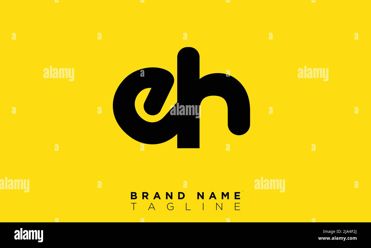 Lettere alfabetiche iniziali logo monogramma EH, HE, e e H. Illustrazione Vettoriale