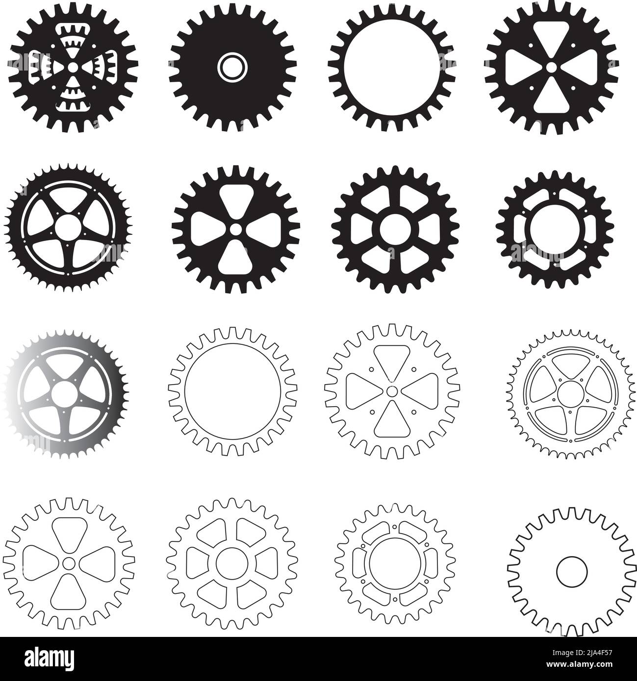 Ingranaggi per bicicletta vettorizzati per editing e grafica Illustrazione Vettoriale