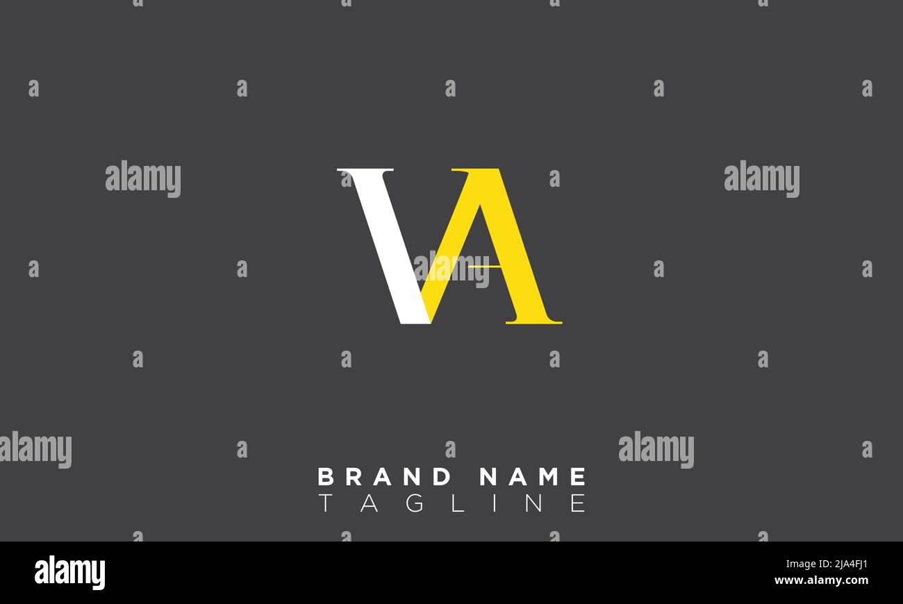 Lettere alfabetiche iniziali logo monogramma VA, AV, V e A. Illustrazione Vettoriale