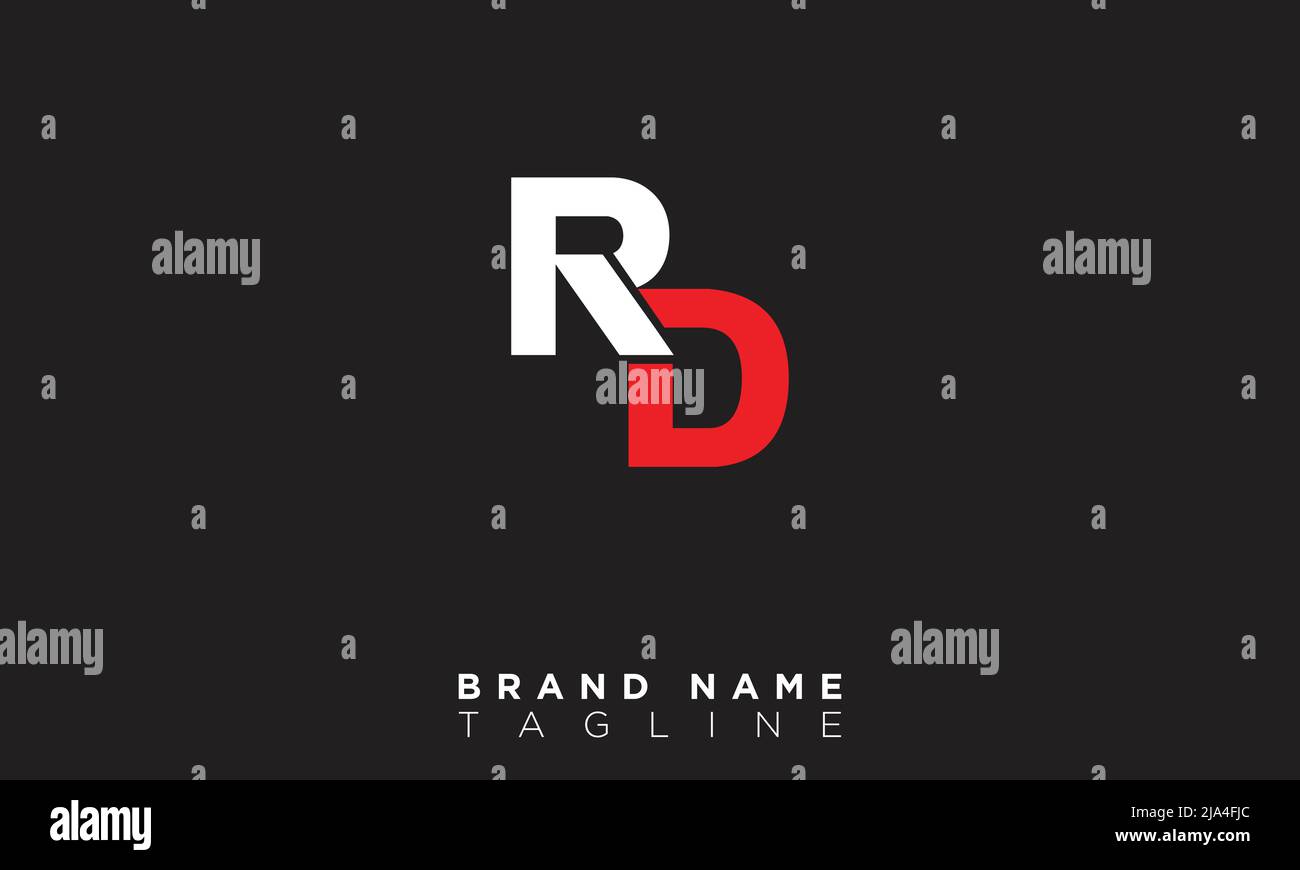 Lettere alfabetiche iniziali logo monogramma RD, DR, R e D. Illustrazione Vettoriale