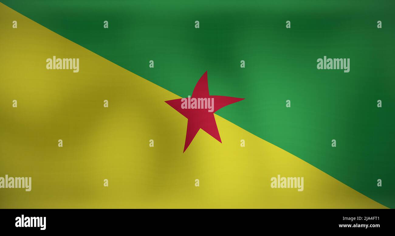 Immagine della bandiera nazionale della guiana francese che sventola Foto Stock