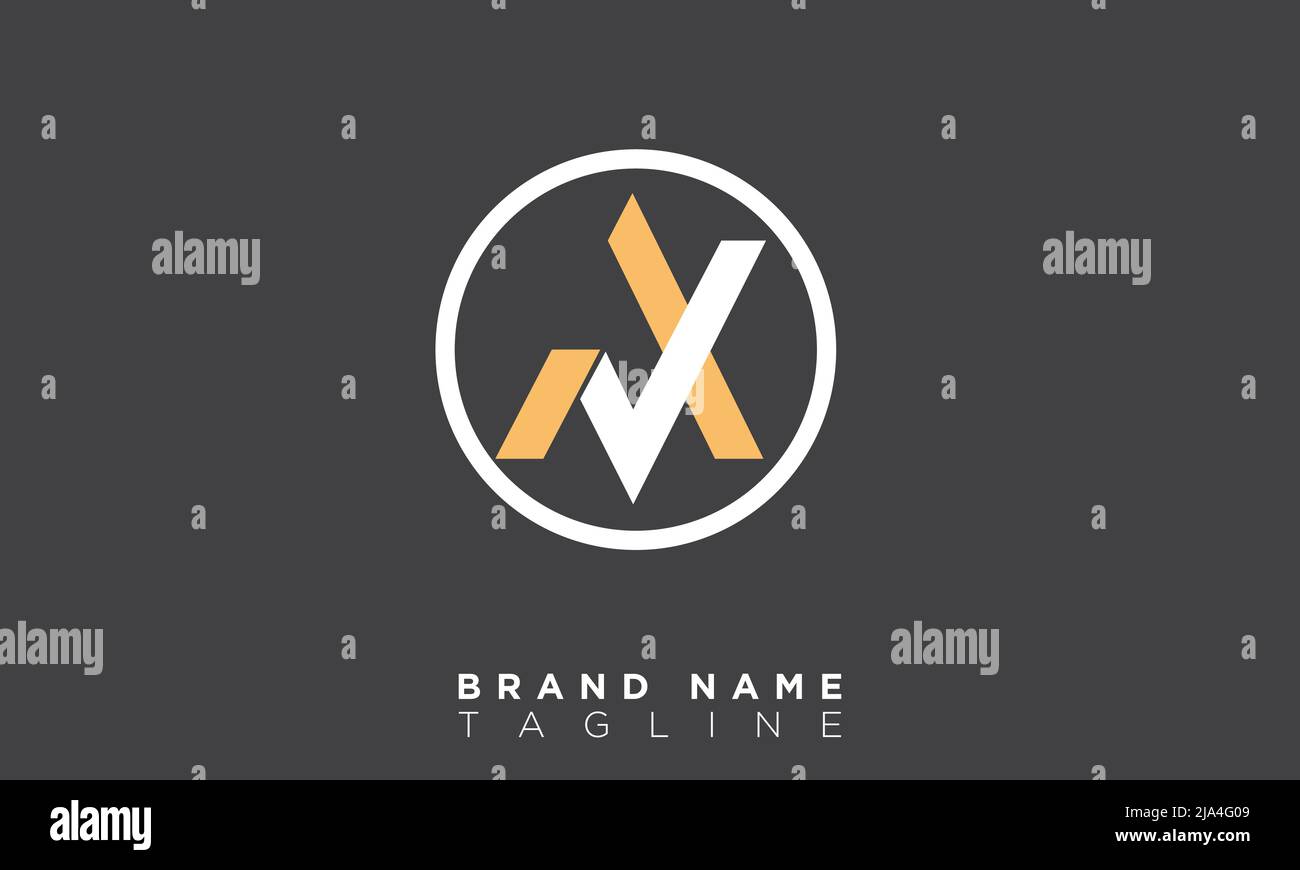 Lettere alfabetiche iniziali Logo monogramma AV, VA, A e V. Illustrazione Vettoriale