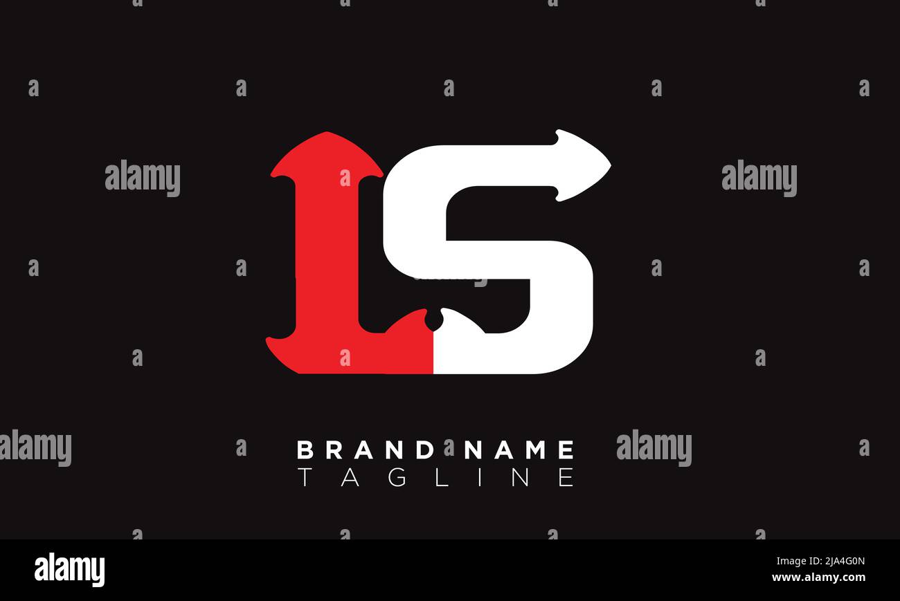 Lettere alfabetiche iniziali logo monogramma LS, SL, L e S. Illustrazione Vettoriale