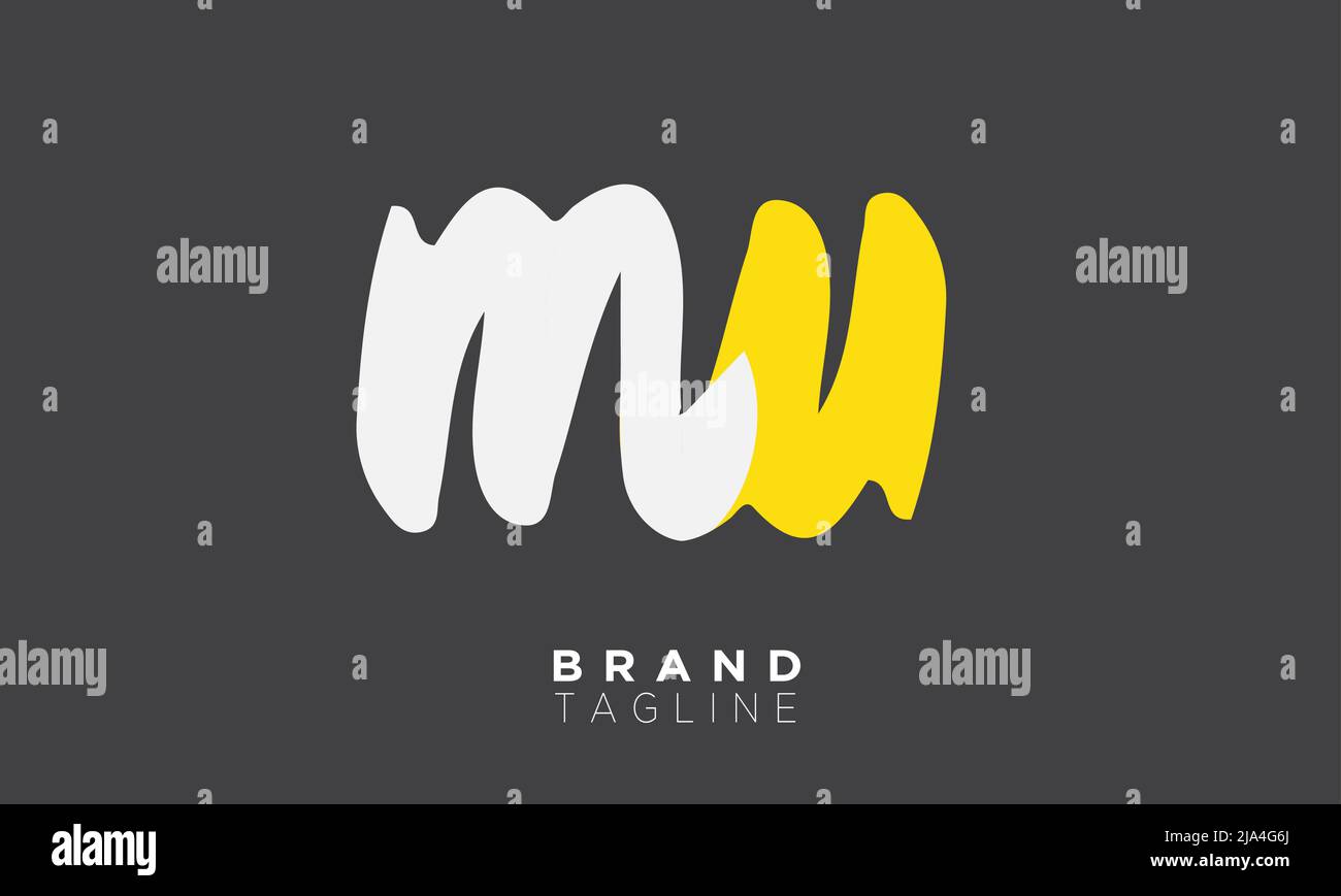 Lettere alfabetiche MU iniziali Logo monogramma UM, M e U. Illustrazione Vettoriale