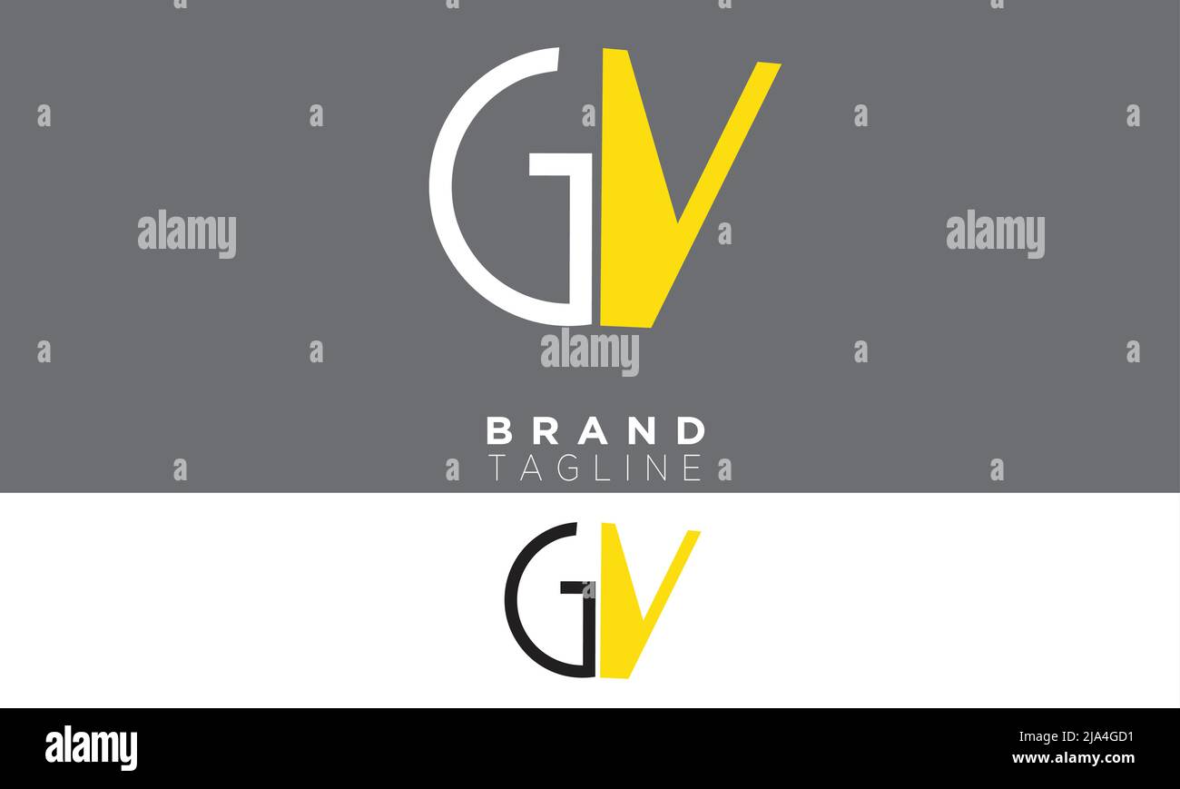 Lettere alfabetiche GV iniziali Logo monogramma VG, G e V. Illustrazione Vettoriale
