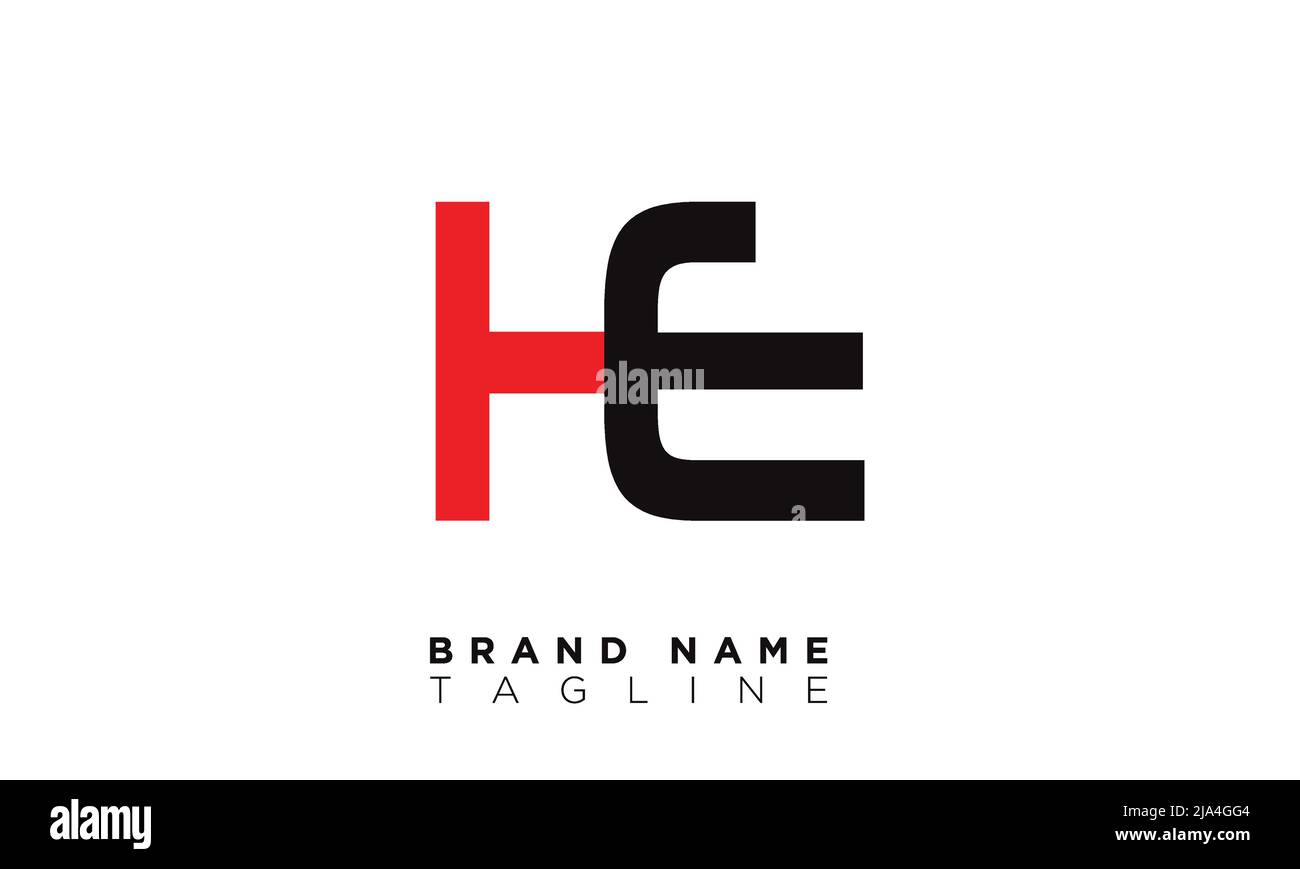 Lettere alfabetiche iniziali logo monogramma HE, EH, H ed E. Illustrazione Vettoriale