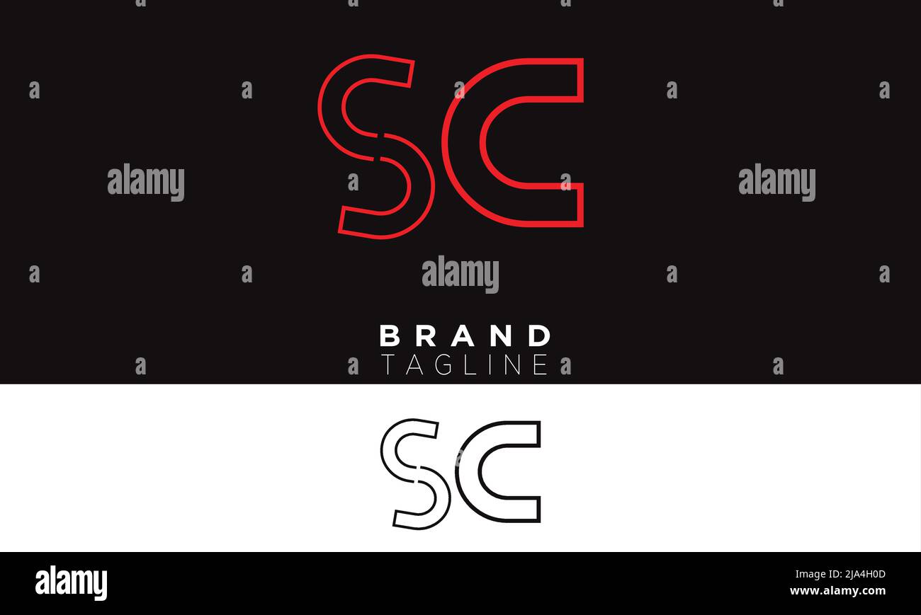 Lettere alfabetiche SC iniziali logo monogramma CS, S e C. Illustrazione Vettoriale