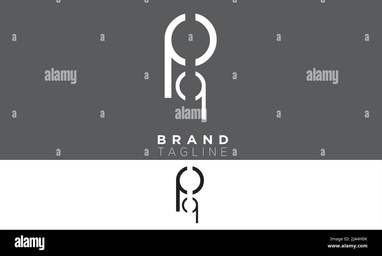 Lettere alfabetiche PQ iniziali logo monogramma QP, P e Q Illustrazione Vettoriale