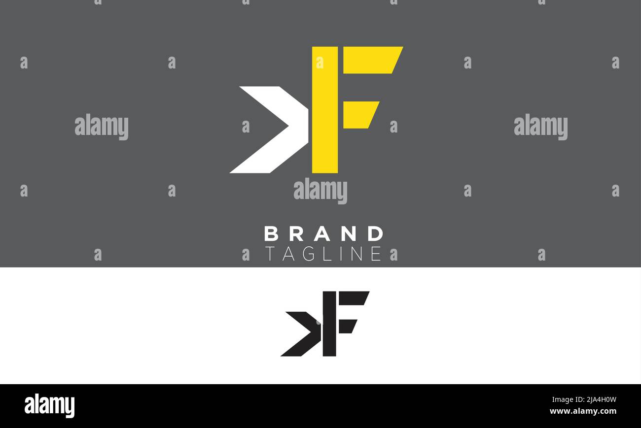 Lettere alfabetiche KF iniziali Logo monogramma FK, K e F. Illustrazione Vettoriale