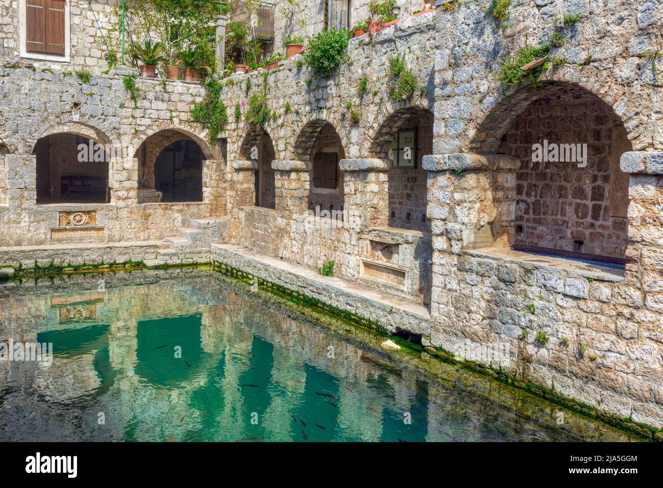 Casa di Petar Hektorovic a Stari Grad, Hvar, Dalmazia, Croazia, Europa Foto Stock