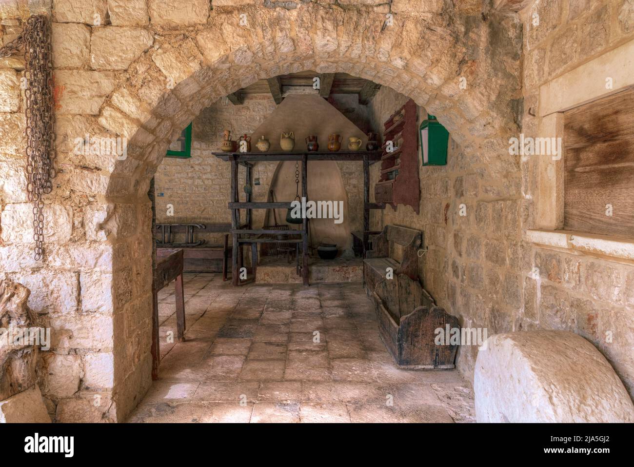 Casa di Petar Hektorovic a Stari Grad, Hvar, Dalmazia, Croazia, Europa Foto Stock