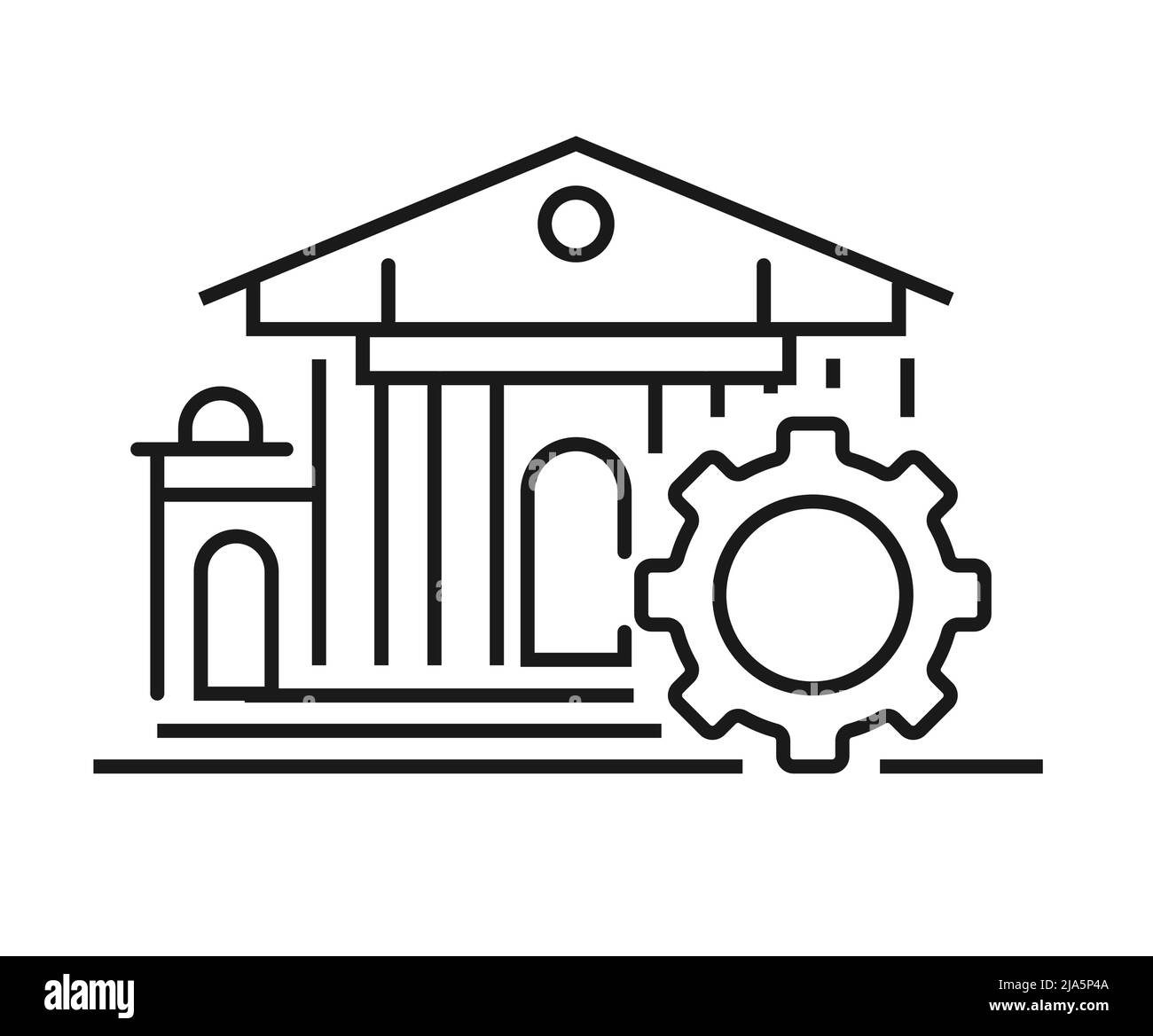 Istituzione - icona edificio governativo come file EPS 10 Illustrazione Vettoriale