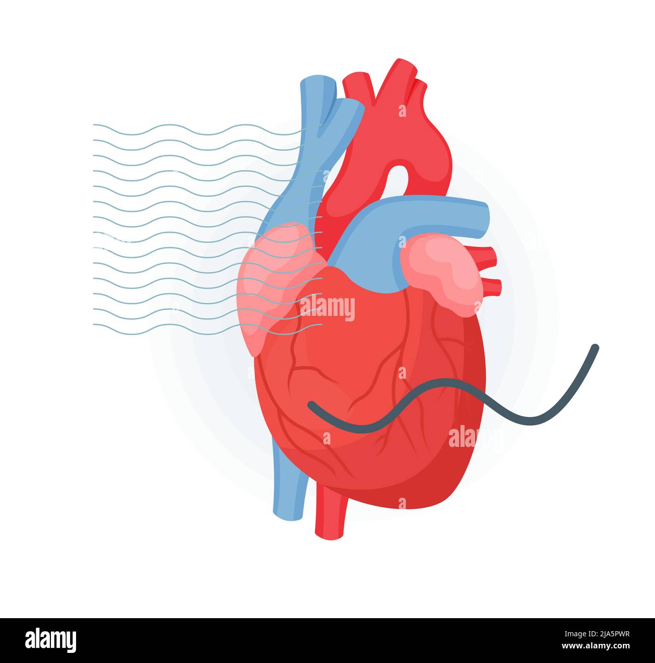 Attacco di cuore con l'icona del simbolo ECG Stock come file EPS 10 Illustrazione Vettoriale