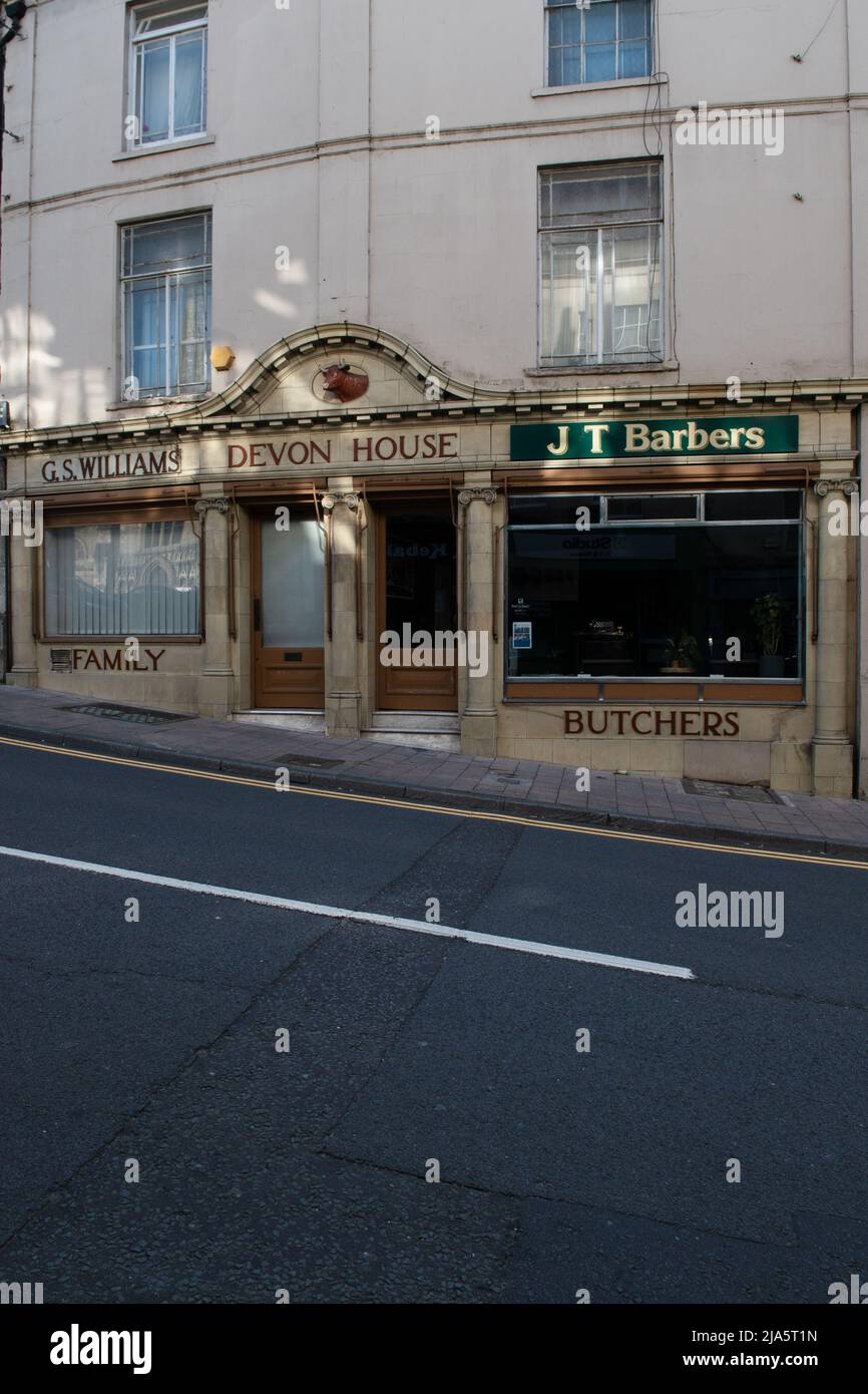 Vintage shop front, Frome, Somerset, Inghilterra, Regno Unito Foto Stock