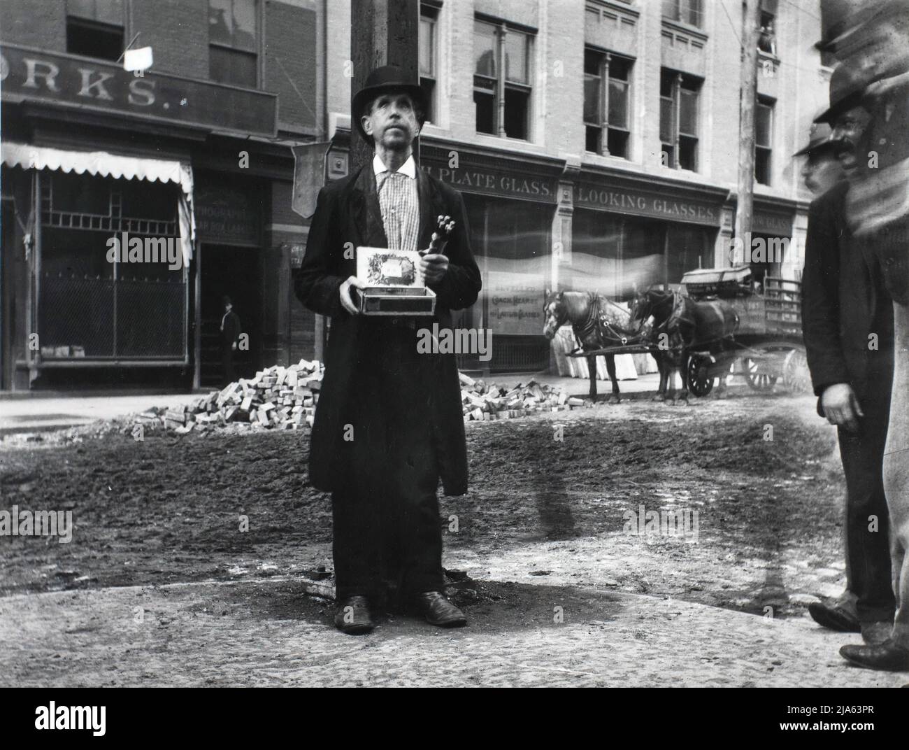 Beggar cieco di Jacob Riis Foto Stock