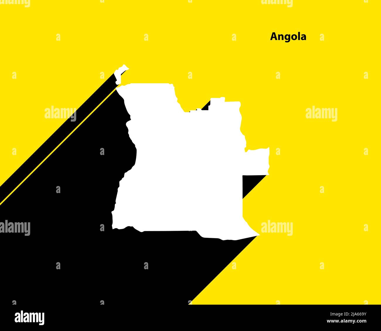 Mappa Angola su poster retrò con lunga ombra. Segno vintage facile da modificare, manipolare, ridimensionare o colorare. Illustrazione Vettoriale