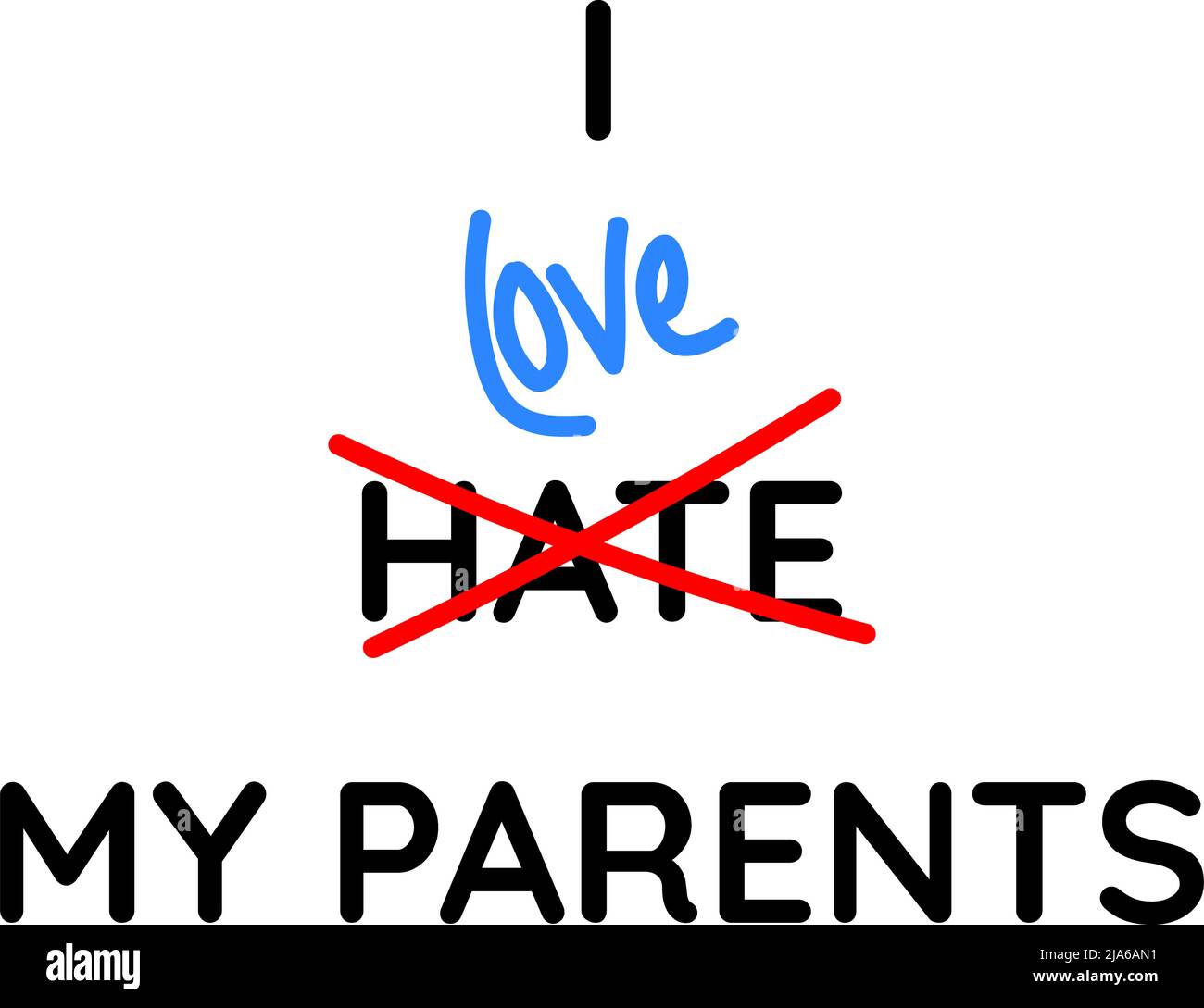 Tipografia e disegno di citazione per celebrare la giornata globale dei genitori. Apprezzate tutti i genitori in tutto il mondo Illustrazione Vettoriale