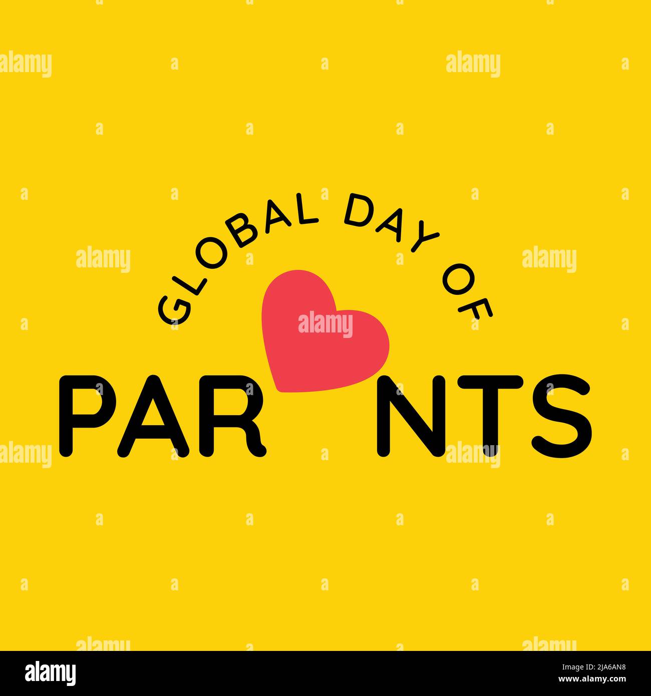 Tipografia e disegno di citazione per celebrare la giornata globale dei genitori. Apprezzate tutti i genitori in tutto il mondo Illustrazione Vettoriale