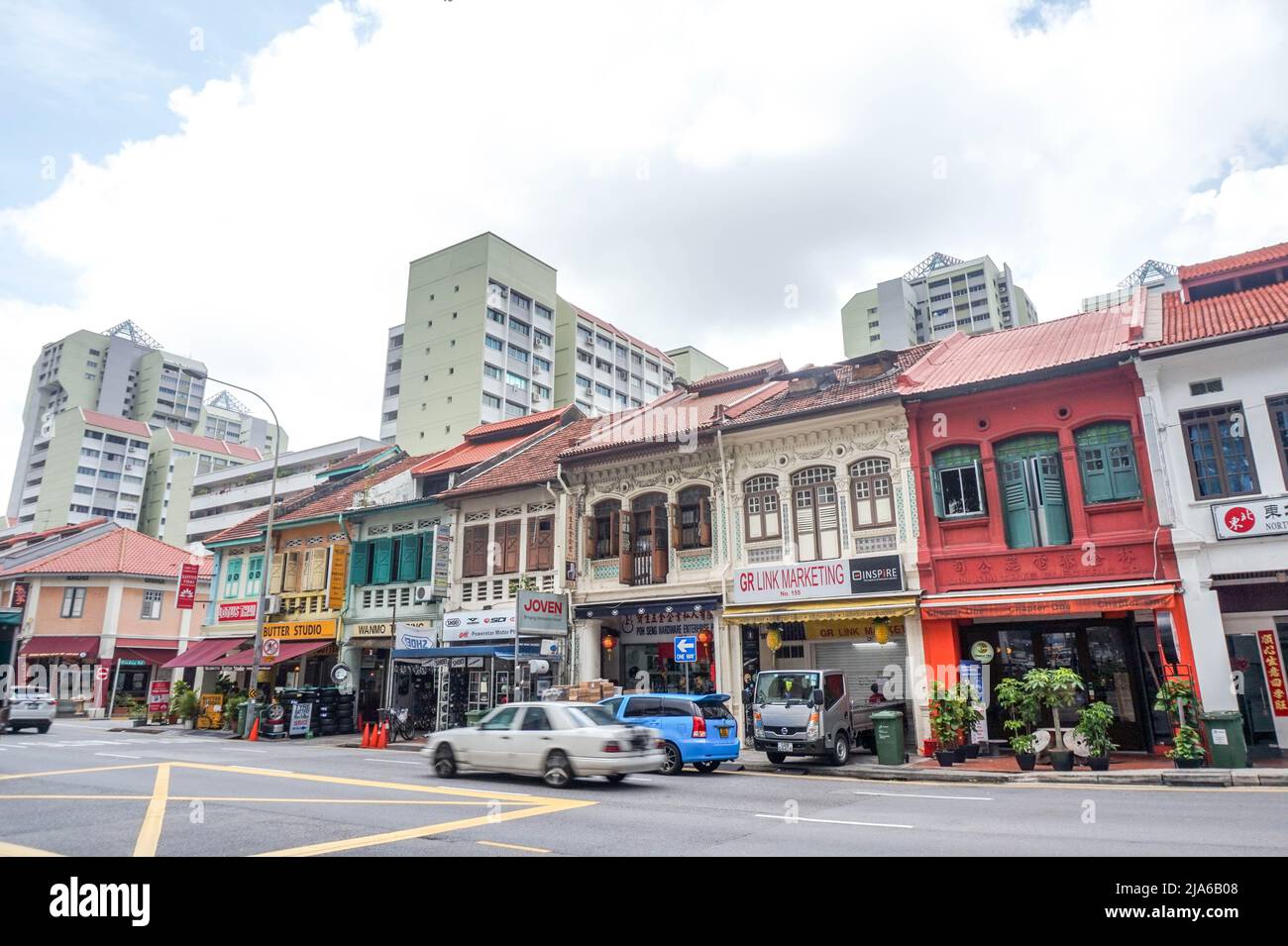 Vivid Color Negozi d'affari locali a Singapore Foto Stock