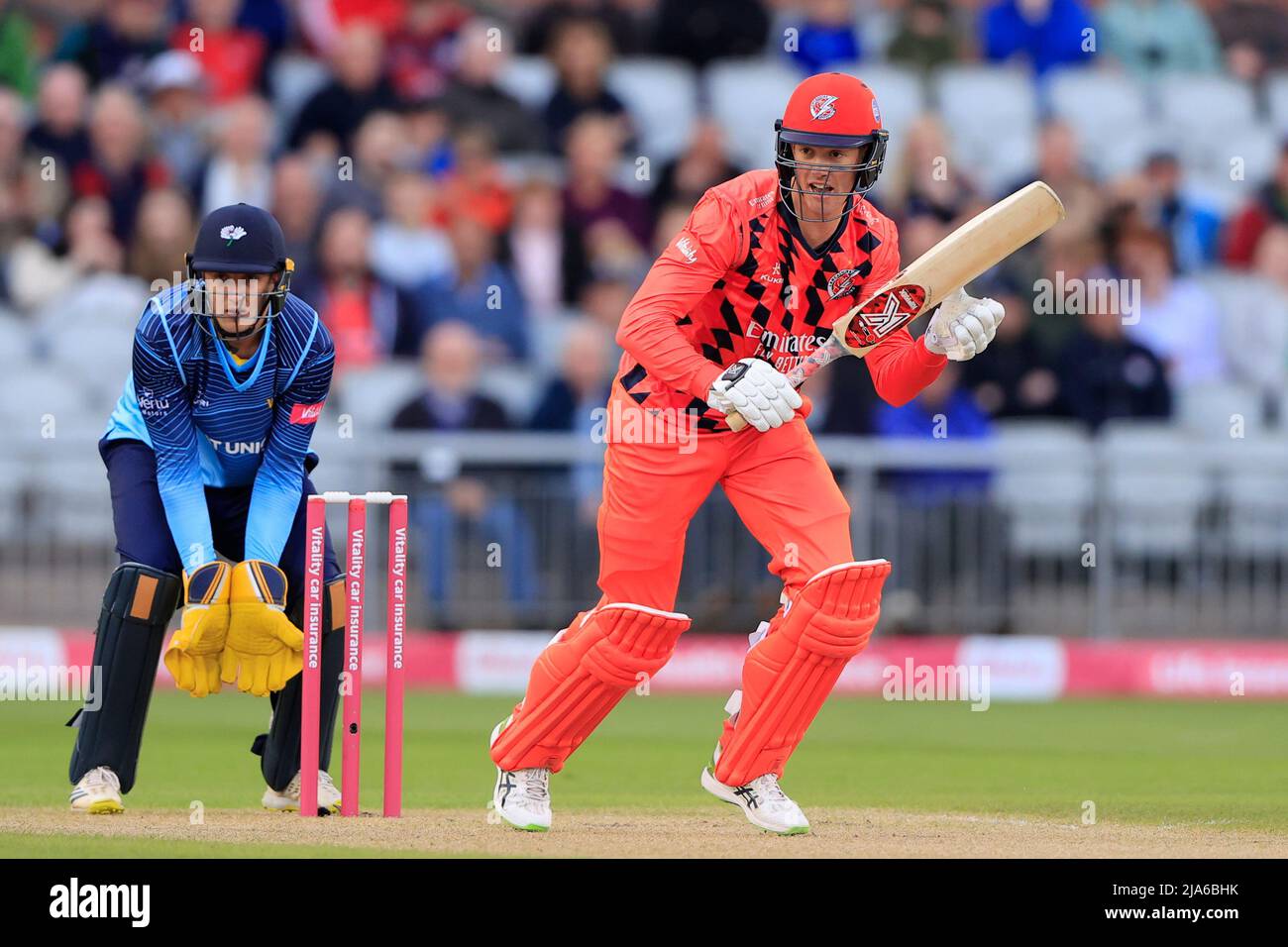 Manchester, Regno Unito. 27th maggio 2022. Keaton Jennings of Lancashire Lightning a Manchester, Regno Unito il 5/27/2022. (Foto di Conor Molloy/News Images/Sipa USA) Credit: Sipa USA/Alamy Live News Foto Stock