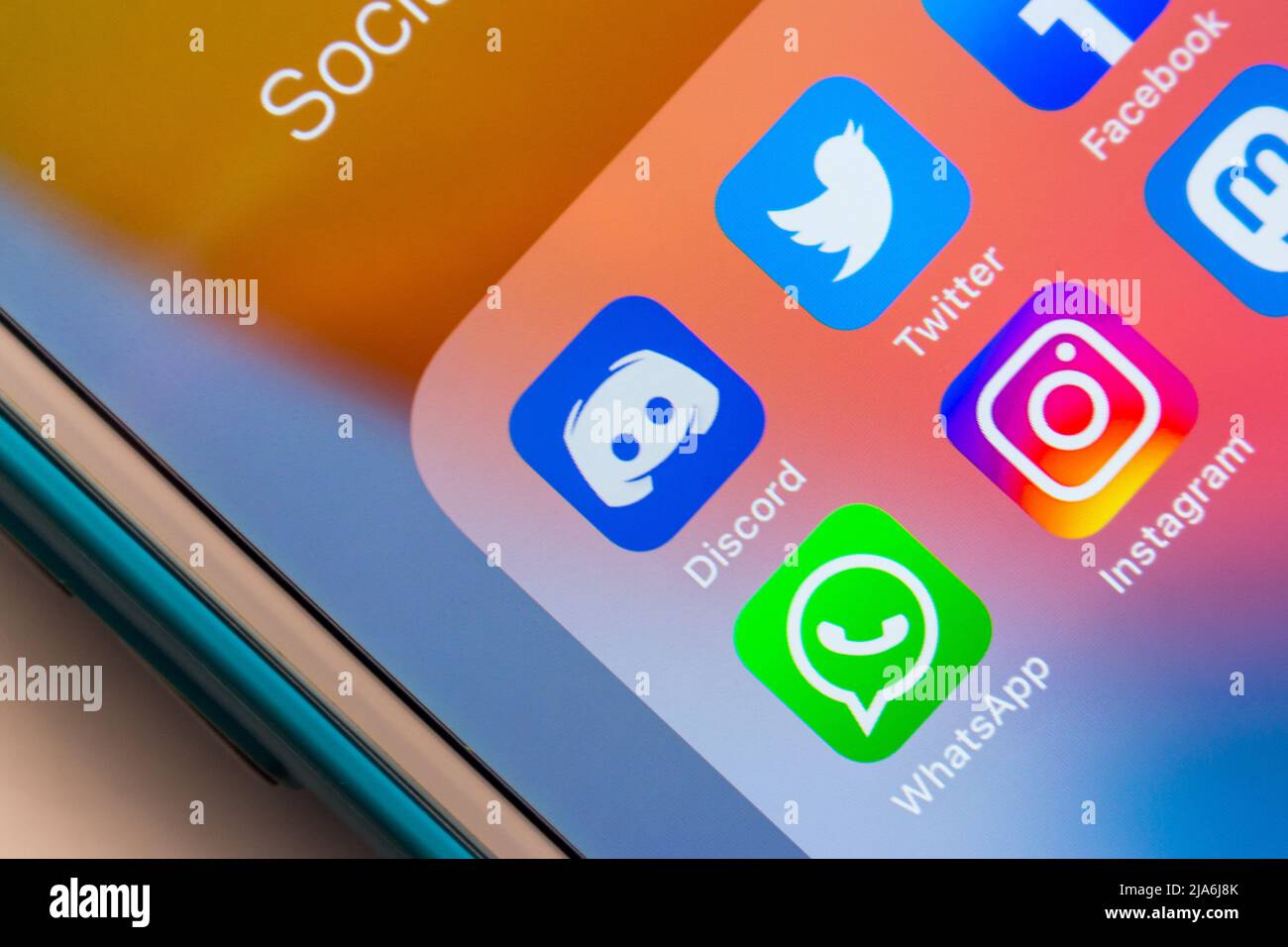 Kumamoto, GIAPPONE - Feb 8 2021 : Discordia app, VoIP Instant messaging e piattaforma digitale, con popolare SNS (Twitter, Facebook, Instagram ecc). Foto Stock