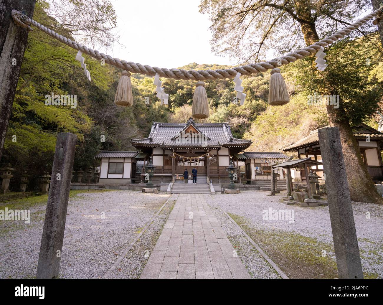 Shirayama-Hime Shrine, Iwakuni, Prefettura di Yamaguchi, Honshu occidentale, Giappone Foto Stock